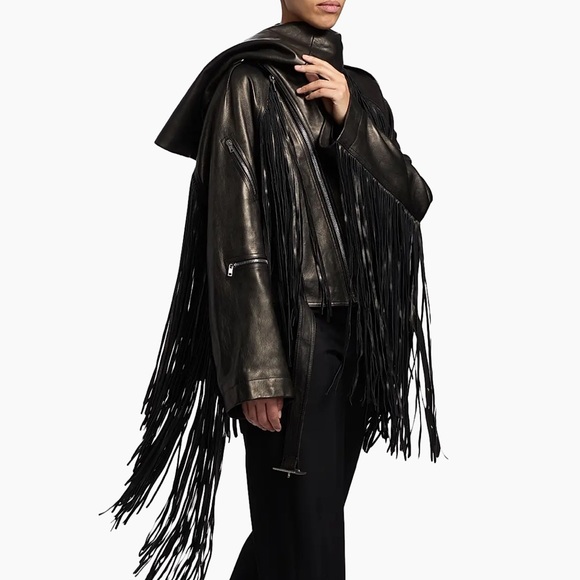 NWT Rick Owen’s Concordians Cropped Scarf Flight Jacket - Picture 2 of 5